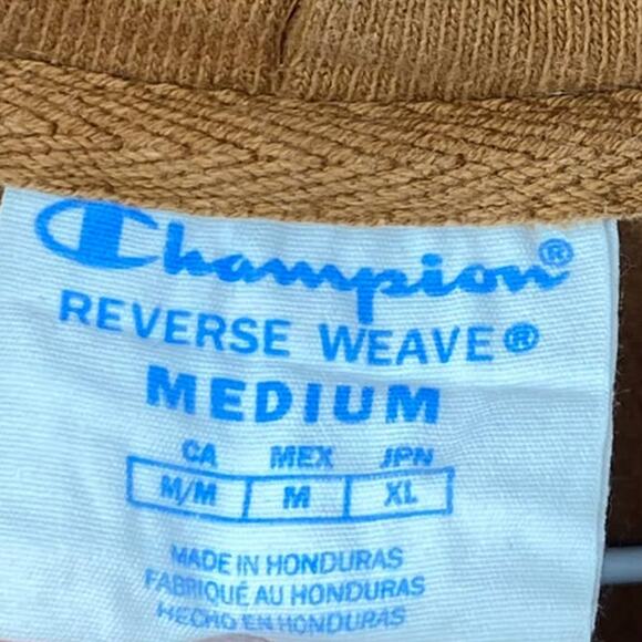 Champion Reverse Weave Rust Orange Cropped Hoodie Hooded Sweatshirt Sz Med - Picture 6 of 7